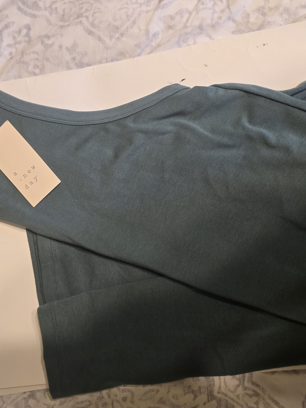 a new day Crewneck Dress in Teal Green